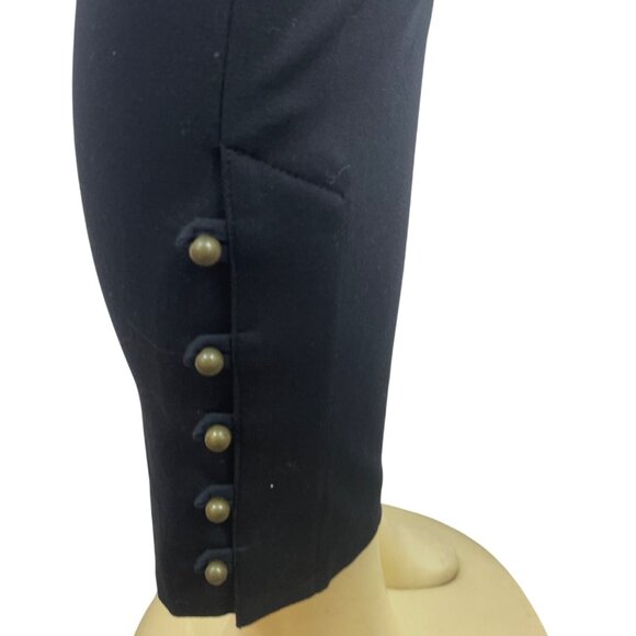 INC Womens Black Cropped Pants Slim Fit Button Detail Stretch Sz 4 - New - Picture 5 of 8